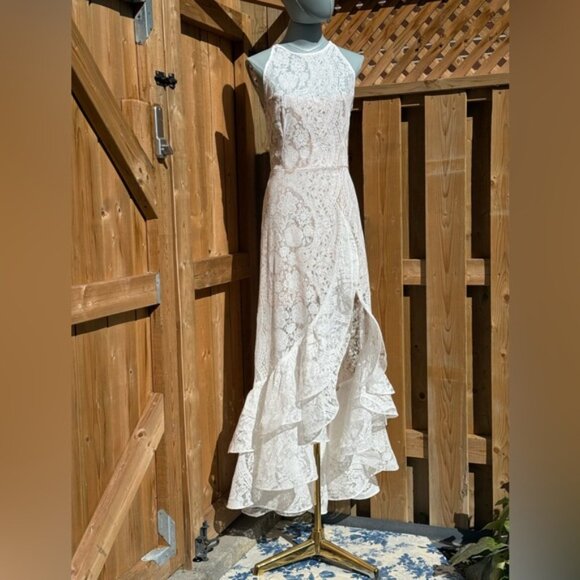 🆕 BRONX & BANCO 🧿 NWOT Sicilia White Lace Tiered Ruffle Dress, Sz XS US 2 - Picture 4 of 16